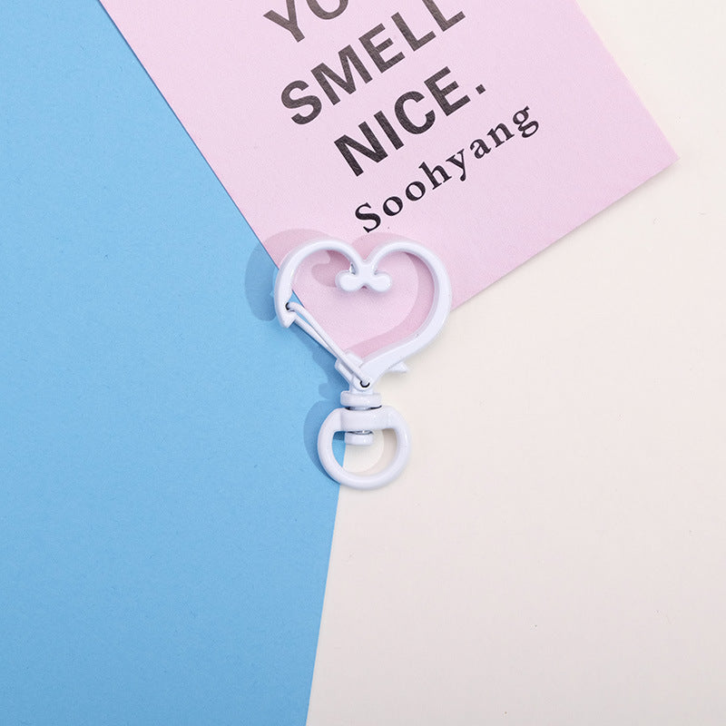 Wholesale Heart Shape Paint Color DIY Material Keychain Metal Accessories